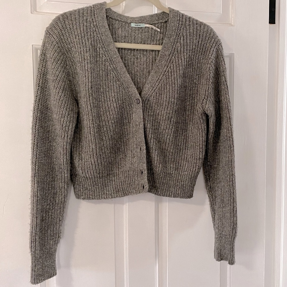 Kimchi Blue Gray Button Down Cardigan Sweater Size Large